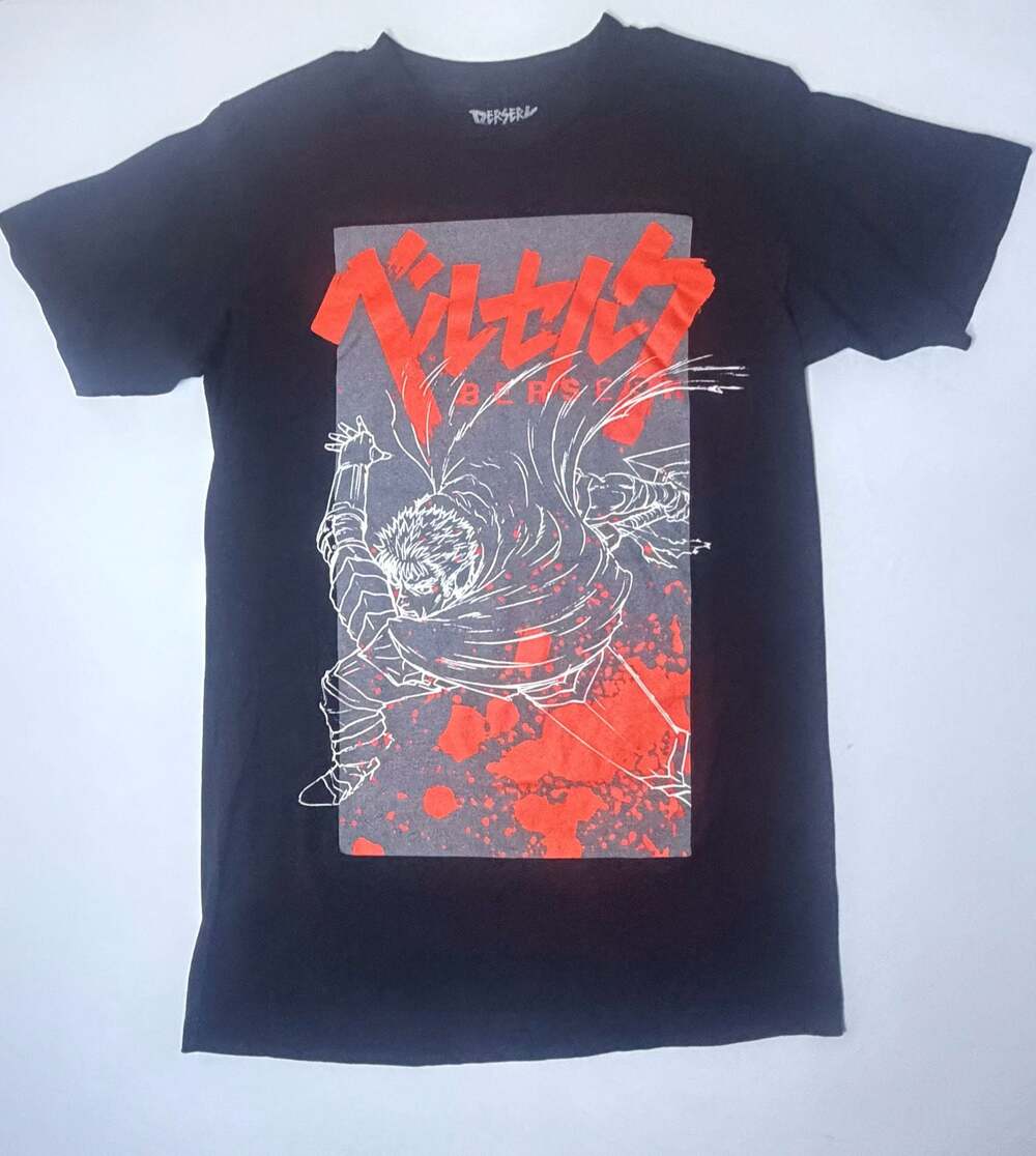 Berserk Guts Battling Splatter Graphic T-Shirt